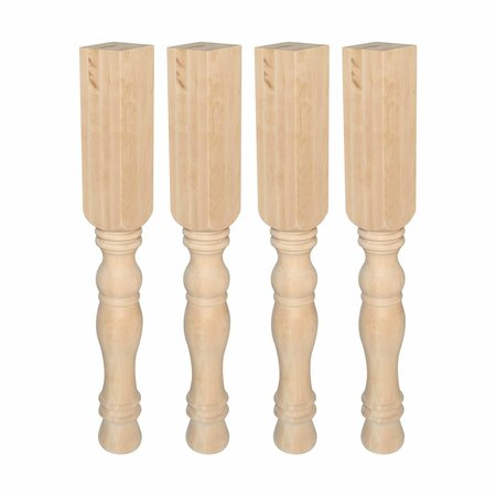 OUTWATER Architectural Products by 34-1/2in H x 4in Square Solid Maple Wood Island Leg, 4PK 5APD11917
